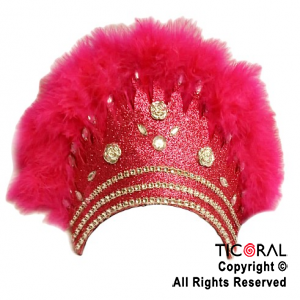 CORONA CENICIENTA PLUMAS FUCSIA x 1