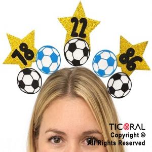 VINCHA FUTBOL TRICAMPEON CON ESTRELLAS DORADAS