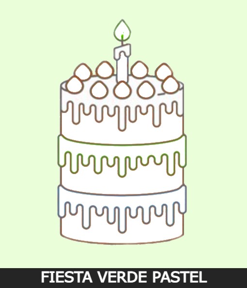 Cumpleaños Color Verde Pastel 1373