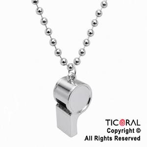 COLGANTE COLLAR DE CUENTAS CON SILBATO PLATA x 1