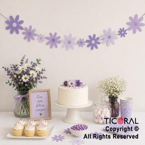 BANDERIN MARGARITAS TONOS LILAS