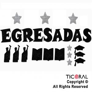 KIT EGRESADOS GOMA EVA NEGRO Y PLATA