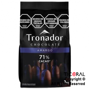 CHOCOLATE COBERTURA AMARGO 71 % CACAO TRONADOR X 1 KG