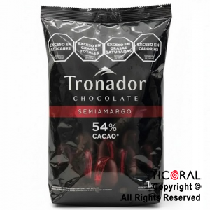 CHOCOLATE COBERTURA SEMIAMARGO 54 % CACAO TRONADOR X 1 KG
