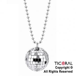COLLAR DE CUENTA CON BOLA DISCO (PACK X 10 UNIDADES)