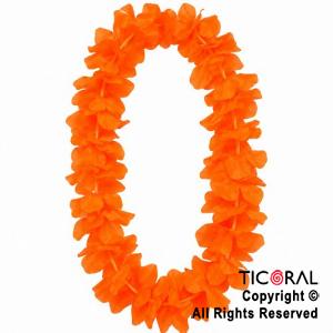 COLLAR HAWAIANO COLOR NARANJA FLUO x 12
