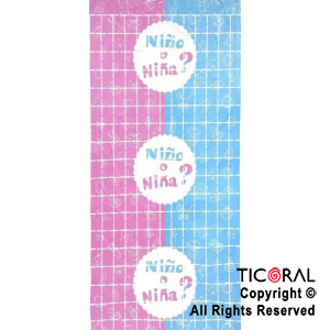 CORTINA A CUADROS BABY SHOWER 2 MT X 1MT x 1