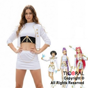 DISFRAZ GUERRERAS K POP ZOE MIRA CHAQUETA BLANCA TALLE 4 x 1