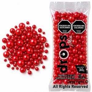 DROPS PERLAS ROJO 35 GR x 4 PAQUETES