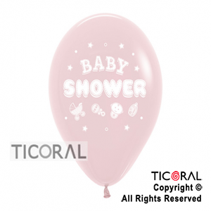 GLOBO S R12 SATIN BABY SHOWER 1C ROSA x 50