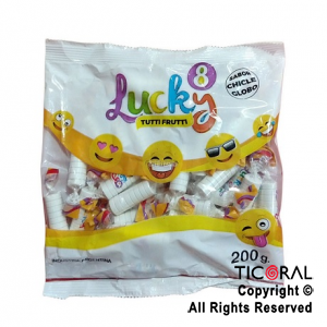 PASTILLAS LUCKY 8 SABOR TUTI FRUTI x 200GR
