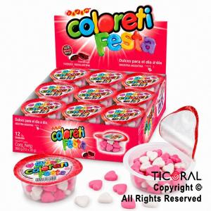 LENTEJAS DE CHOCOLATE COLORETI FESTA LOVE (PACK 18 X 18 GR)