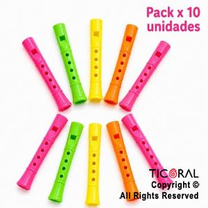 SET DE FLAUTAS 7,5 CM X 10 UNIDADES