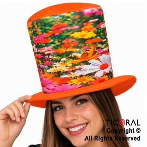 SOMBRERO GALERA FLORES MARGARITAS DE COLORES