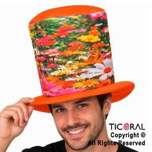 SOMBRERO GALERA FLORES MARGARITAS DE COLORES