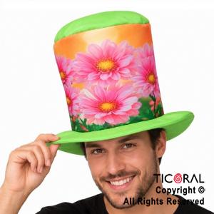 SOMBRERO GALERA FLORES MARGARITAS ROSAS