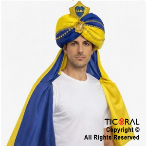 TURBANTE CON BANDERA DE BOCA JUNIOR PREMIUM