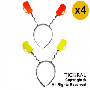 VINCHA RESORTE FLUO CHOP DE CERVEZA x 4