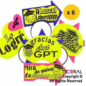 VINCHA EGRESADOS PLASTICA x 6