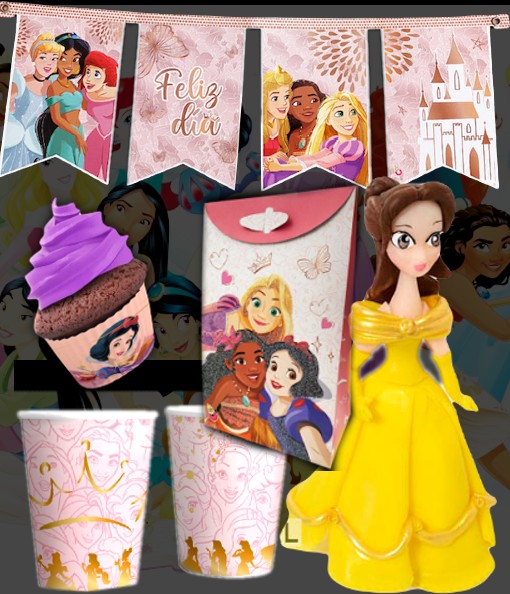 KIT CUMPLE PRINCESAS PARA 30 CHICOS PERSONALIZABLE