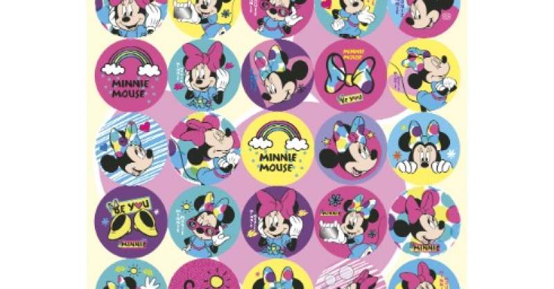 MINNIE STICKERS AUTOADHESIVOS x 24 UNIDADES
