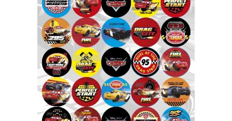 CARS STICKERS AUTOADHESIVOS 24 UNIDADES